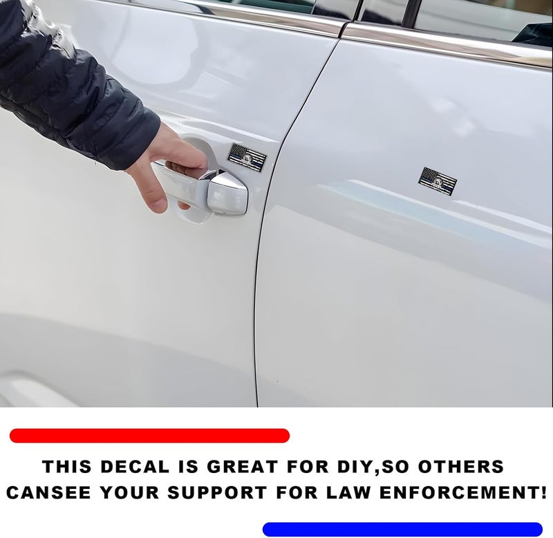 YTFRL 4 PCS Thin Line Sticker Code 4, American Flag Waterproof Vinyl Decal Police Support Bumper Stickers, Reflective Support Law Enforcement Decal for Car Truck Window Laptop (Small) - Image 5